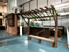 Garden pergola with bench