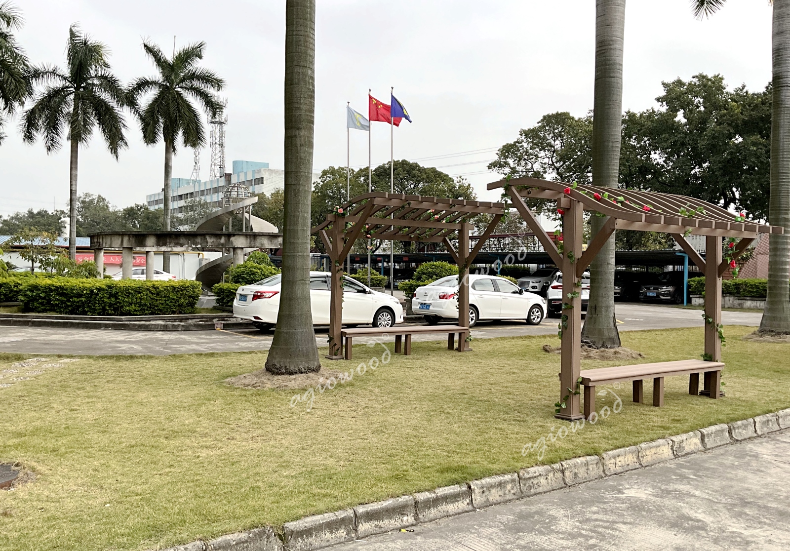 Pergola with Bench 10