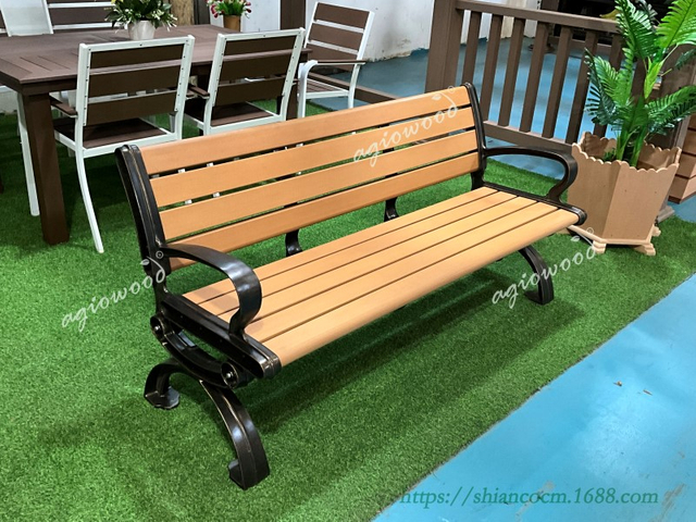 3-seats or 2-seats Park Bench with Backrest and Armrests