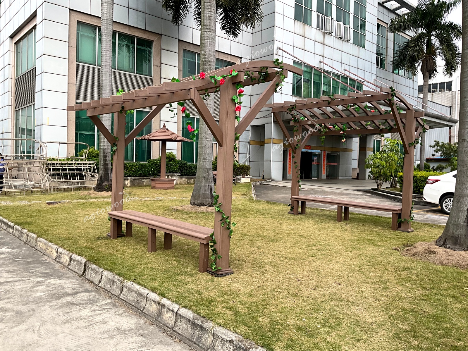 Pergola with Bench 9