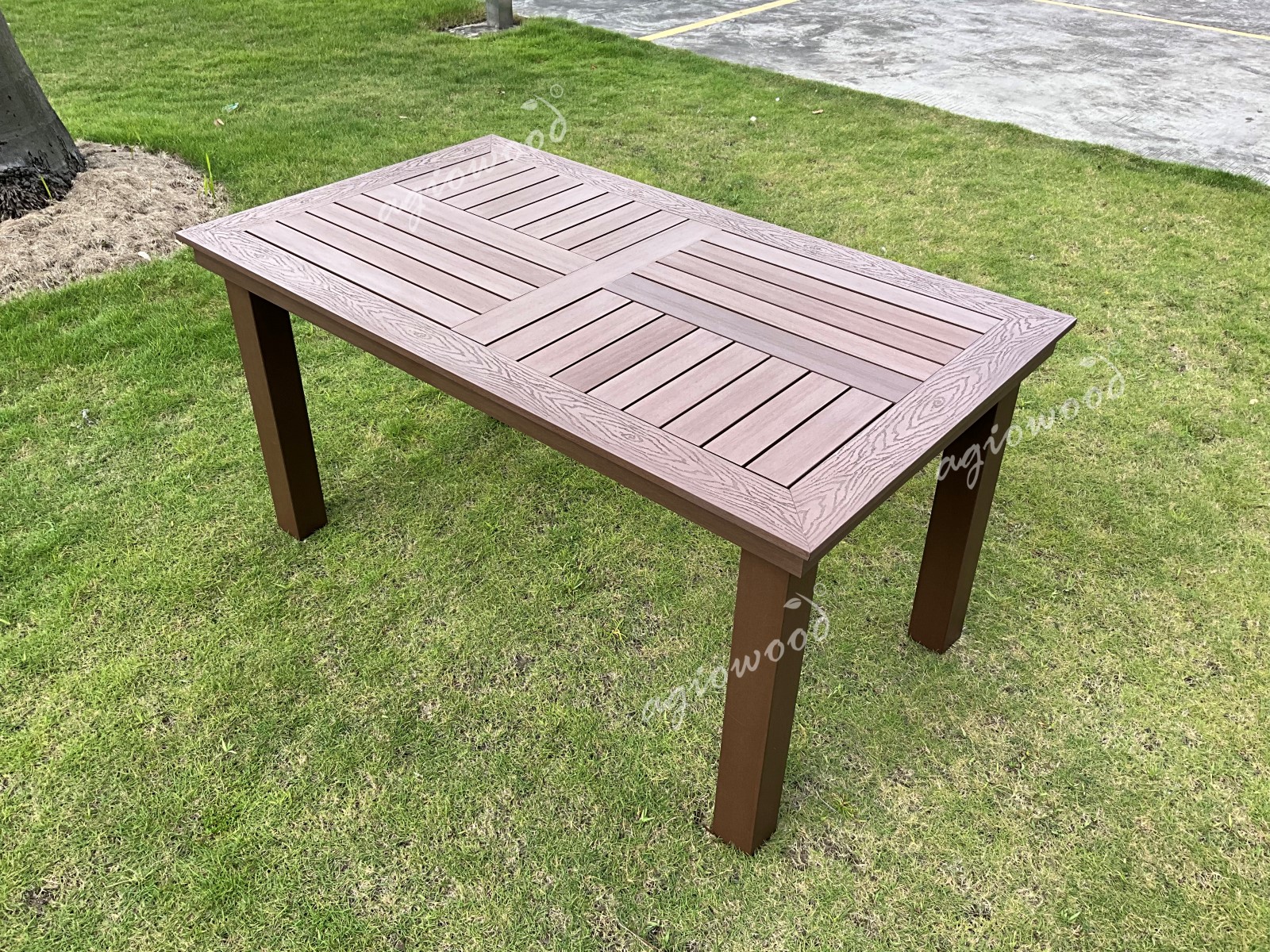 Slat Top Outdoor Rectangular Table 3